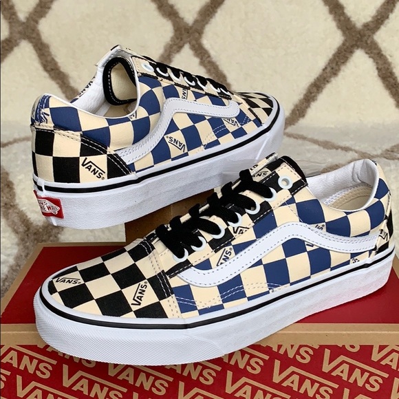 ••VANS OLD SKOOL BIG CHECK black/navy WMNS - Picture 5 of 16